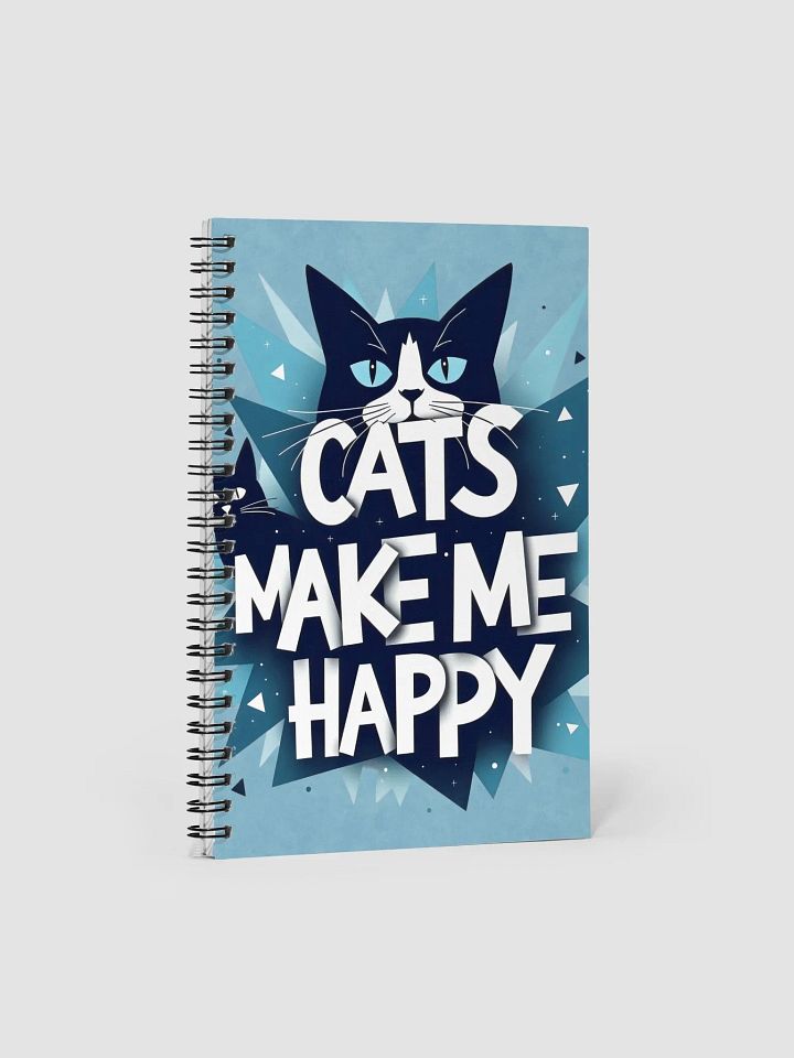Geometric Cat Happiness Spiral Notebook product image (1)
