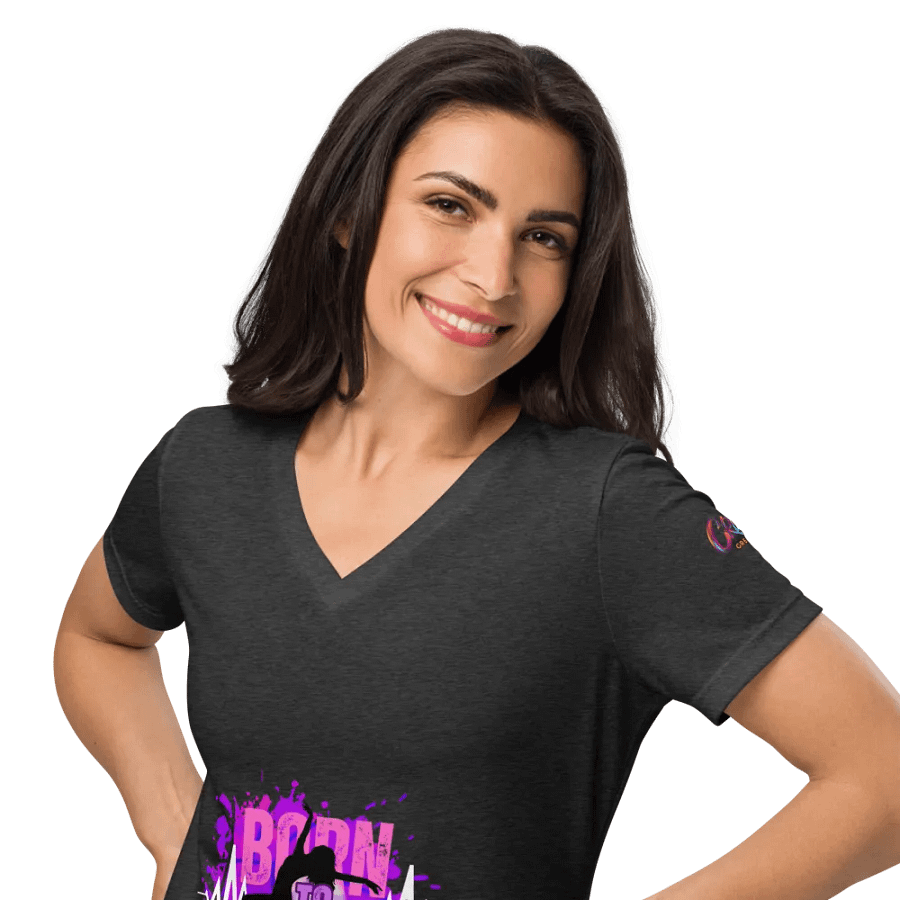 Expressive Born to Dance Her Silhouette Women's V-Neck Tee product image (37)