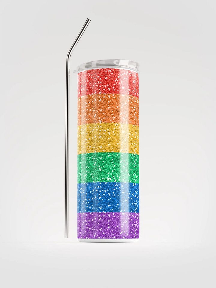 🌈 Sparkling Rainbow Glitter Stainless Steel Tumbler with Reusable Straw | Eco-Friendly 20oz Cup for Vibrant Beverages product image (1)