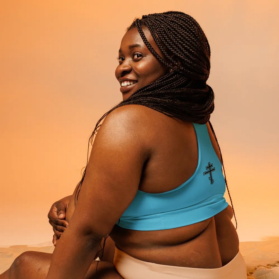 Sky Blue Serenity Longline Sports Bra product image (9)