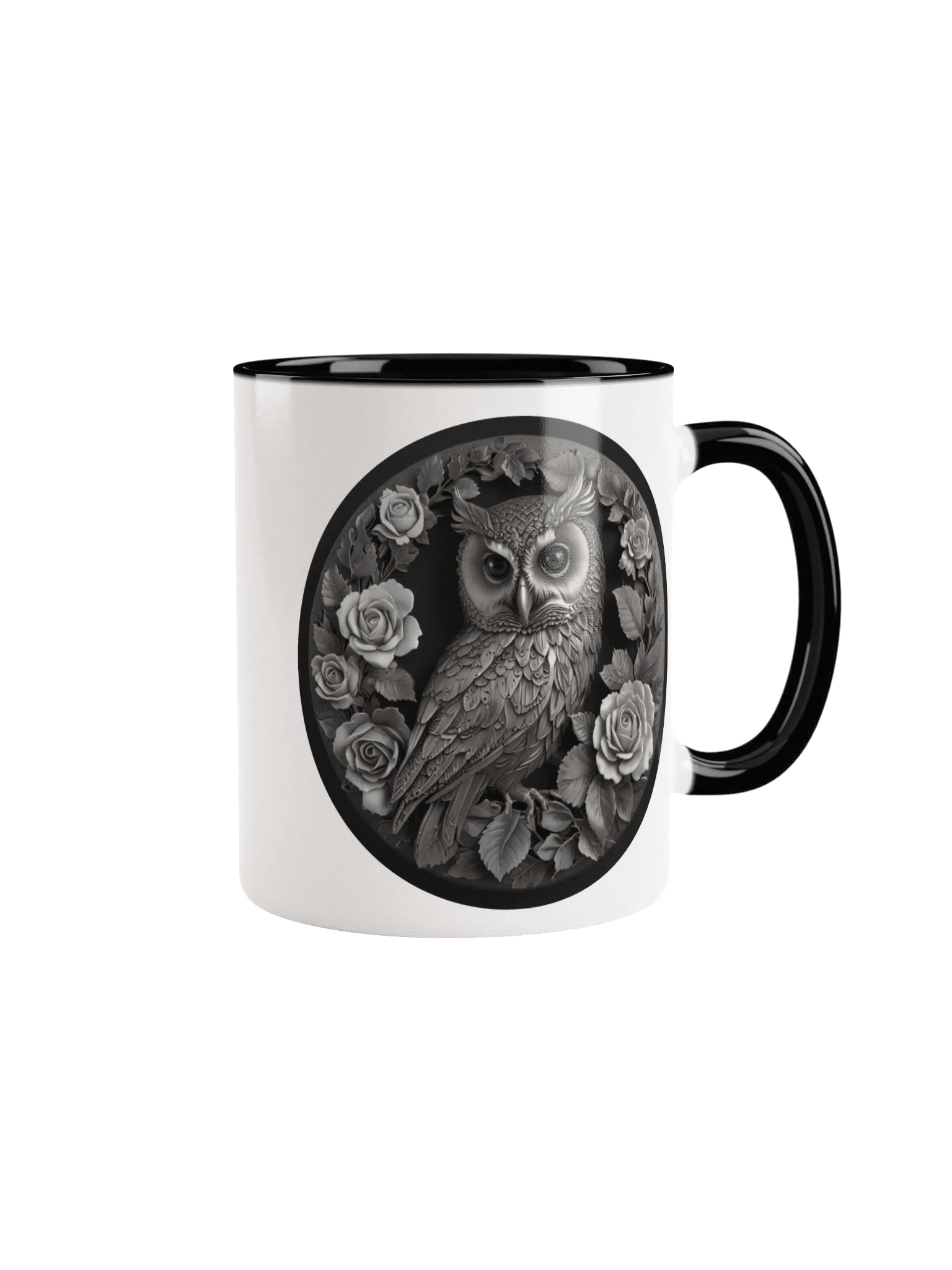 Sculptural Owl and Roses Ceramic Mug product image (1)