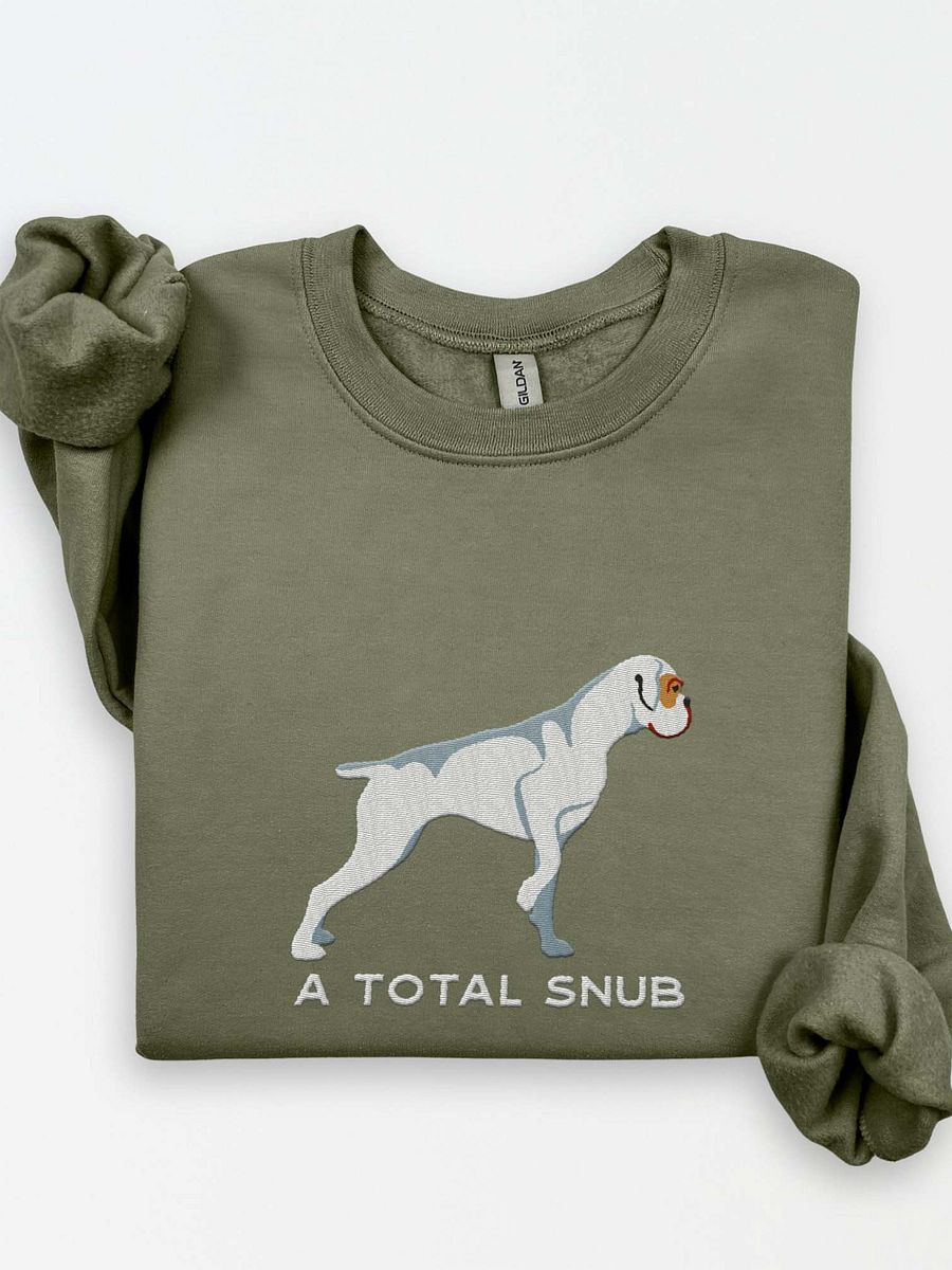 A Total Snub Sweatshirt (Embroidered) of a Boxer(White) product image (1)