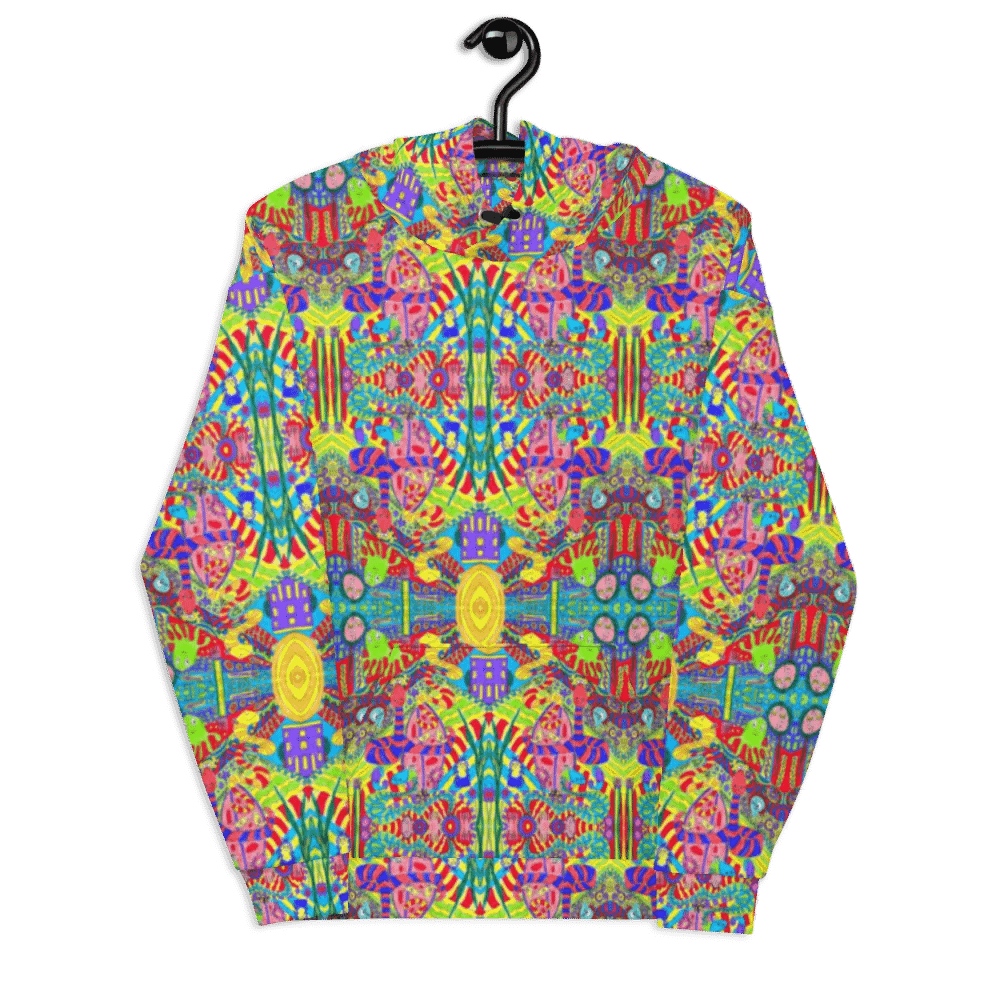 Abstract Doodle Creatures Unisex All Over Print Hoodie product image (7)