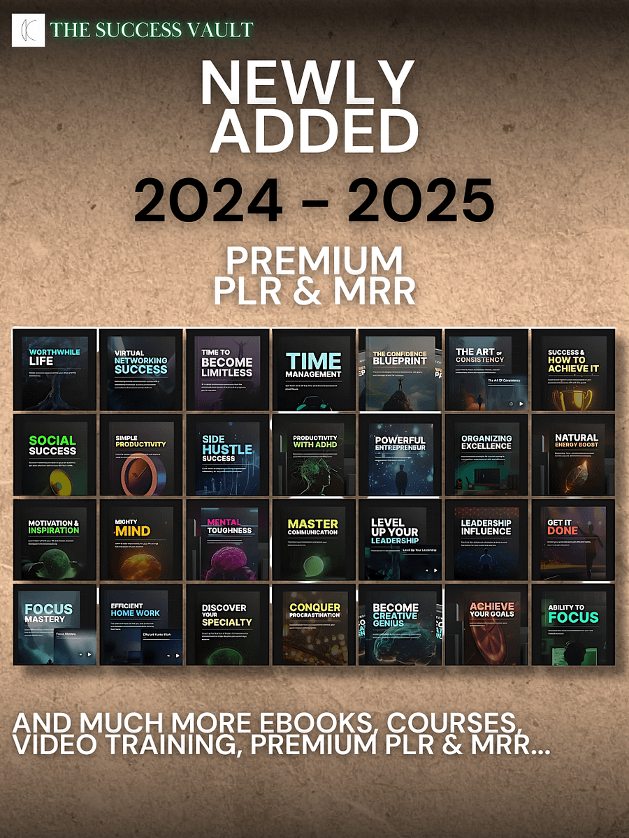 The Success Vault: 1200+ Self-Improvement PLR & MRR Resources for Profit & Growth product image (3)