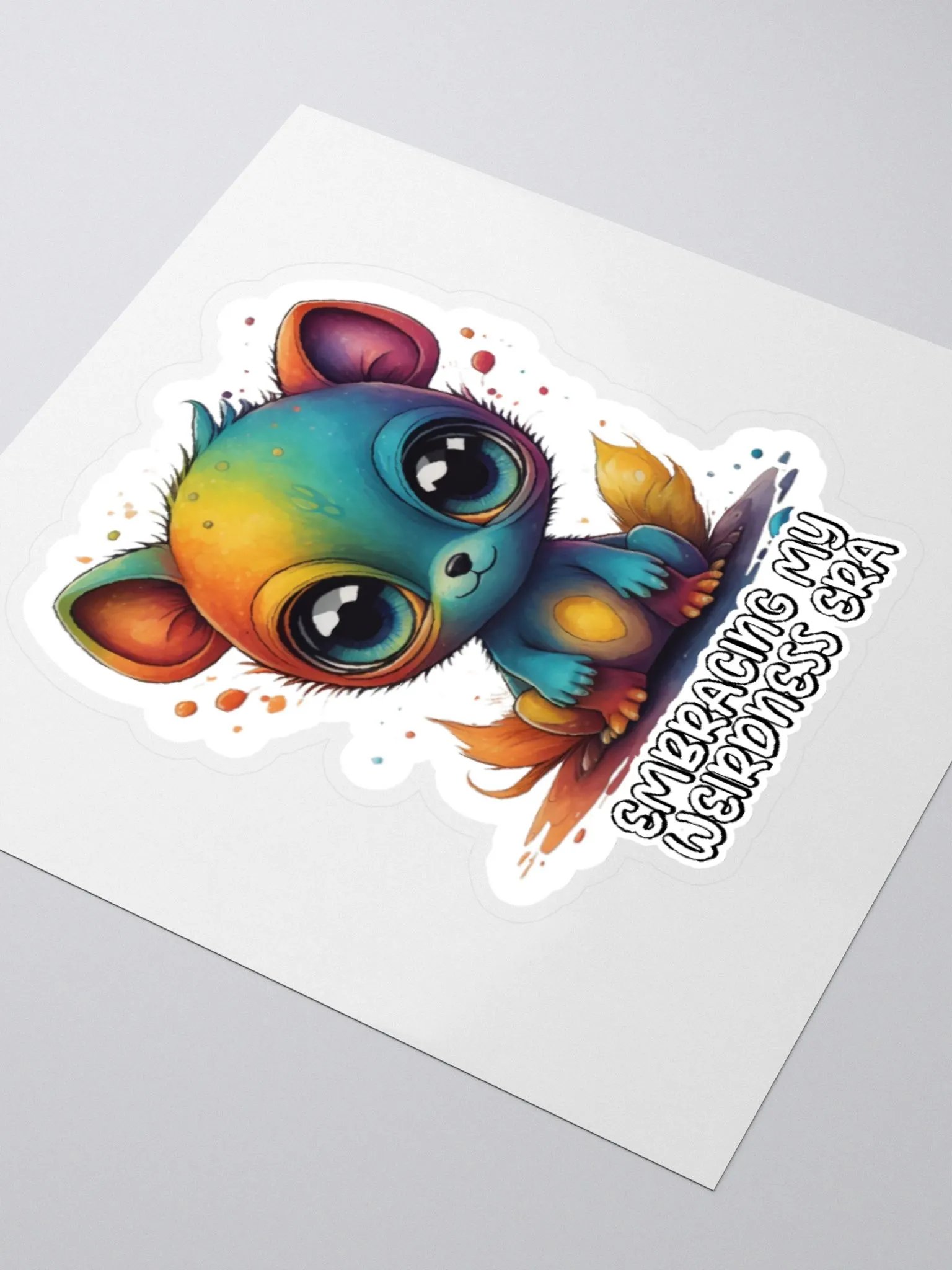 Kawaii Alien-Kawaii Creature-Cute & Cuddly Sticker-Rainbow Sticker-LGBTQIA+ Sticker product image (7)