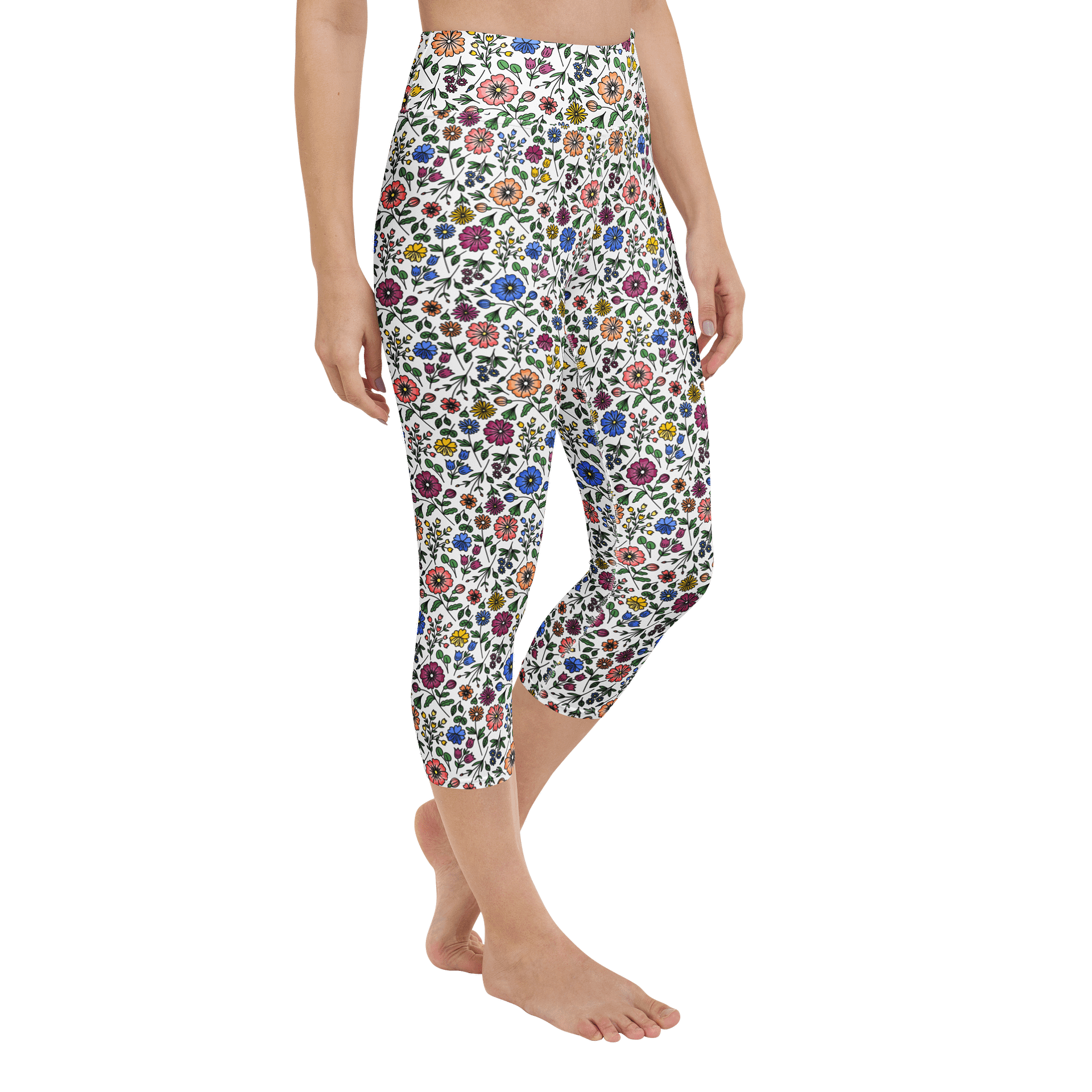 Floral Capri Yoga Pants – High-Waisted, Comfortable & Stylish product image (2)
