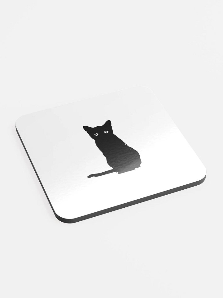 Little Black Cat Cork Coaster product image (1)
