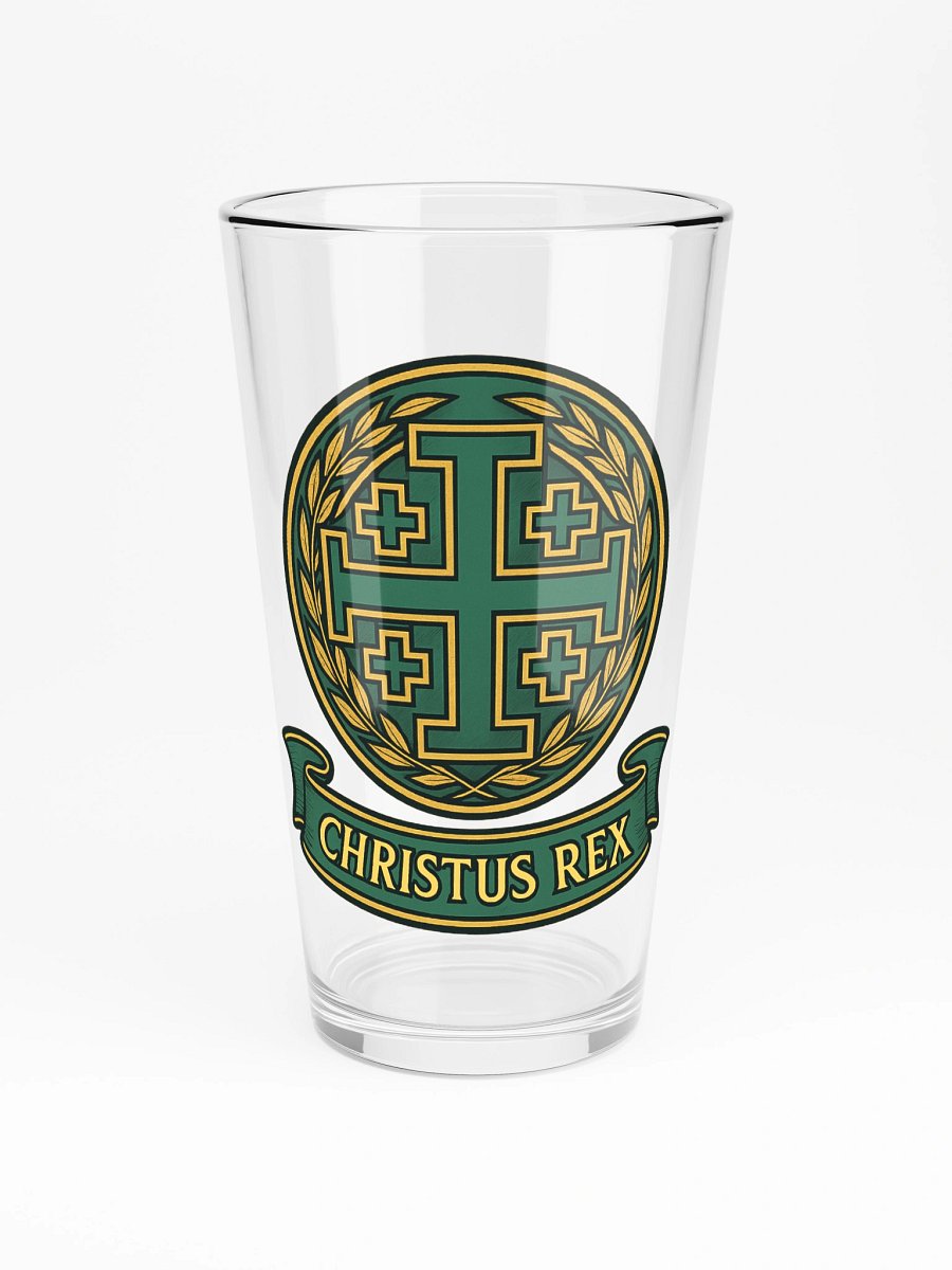 Jerusalem Cross Christus Rex Pint glass product image (3)