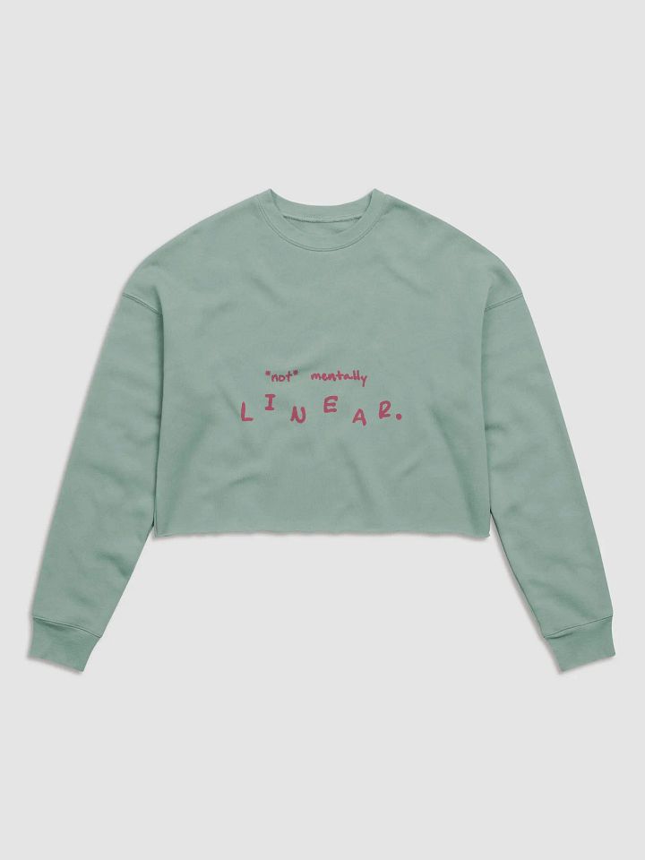 *not* mentally linear (fuchsia design) Women's Fleece Crop Sweatshirt product image (10)