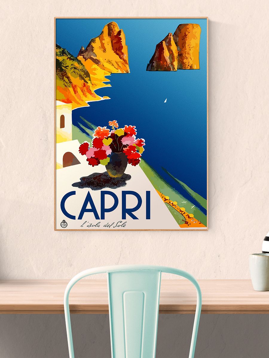 Capri - L'Isola del Sole, Italy (ENIT, 1952) — retro vintage travel poster, vintage travel art, propaganda poster product image (2)