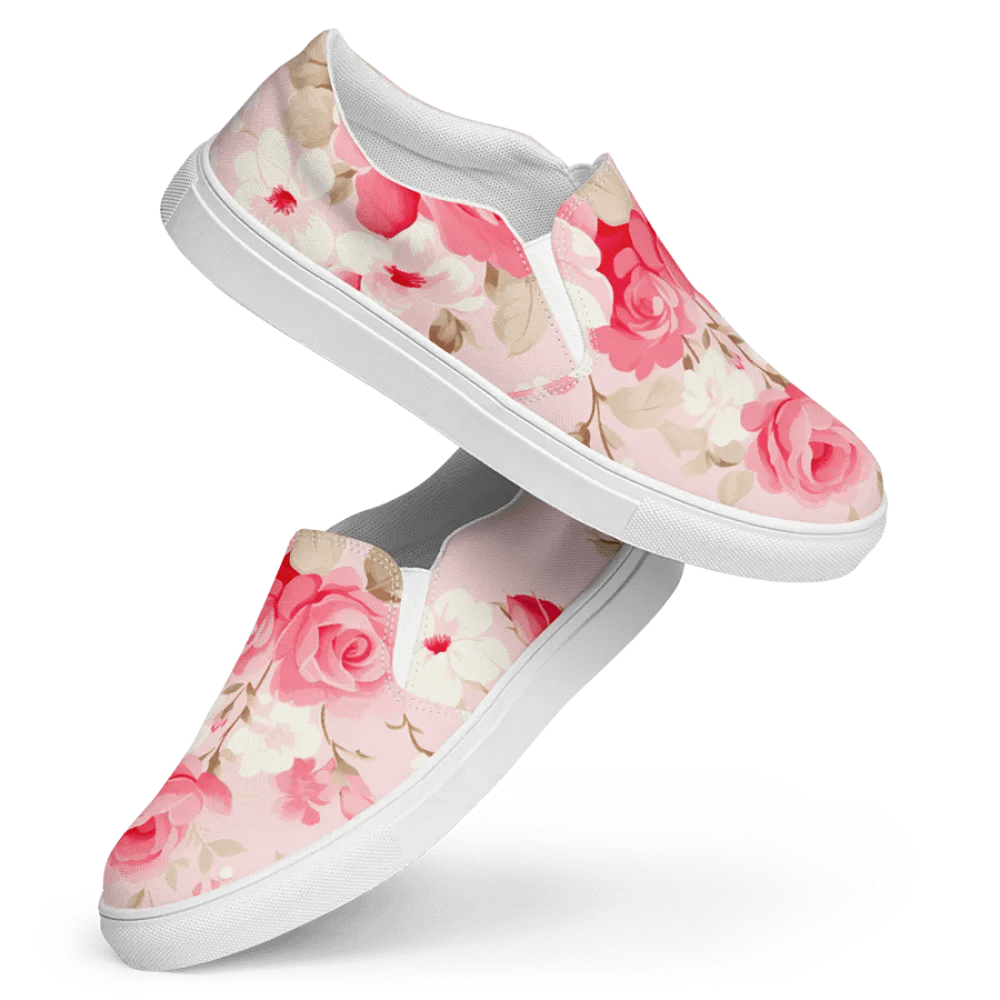 Pink Rose Garden Women's Canvas Shoes product image (9)