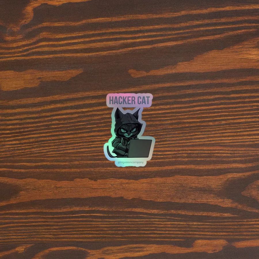 Hacker Cat Holographic Sticker Sheet product image (5)