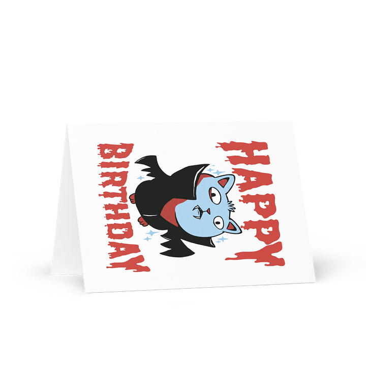 Happy Birthday (Vampire Cat) Birthday Card 5" x 7" product image (1)