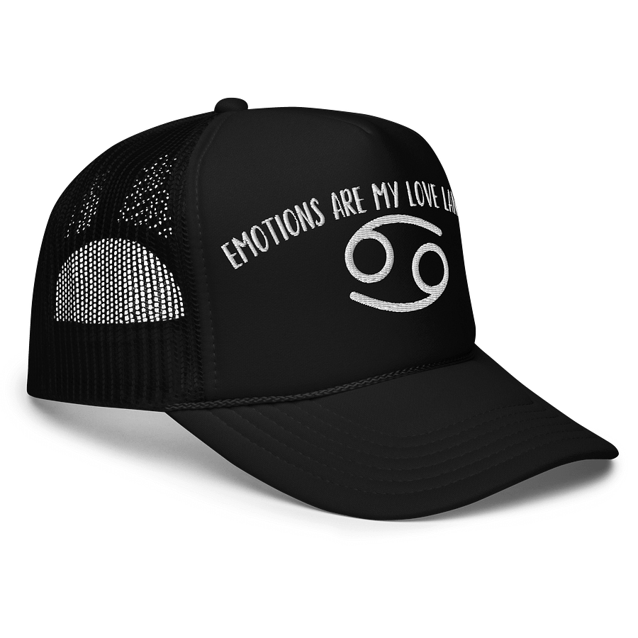 Cancer Zodiac 2025, Emotions are My Love Language, Embroidered Trucker Hat product image (5)
