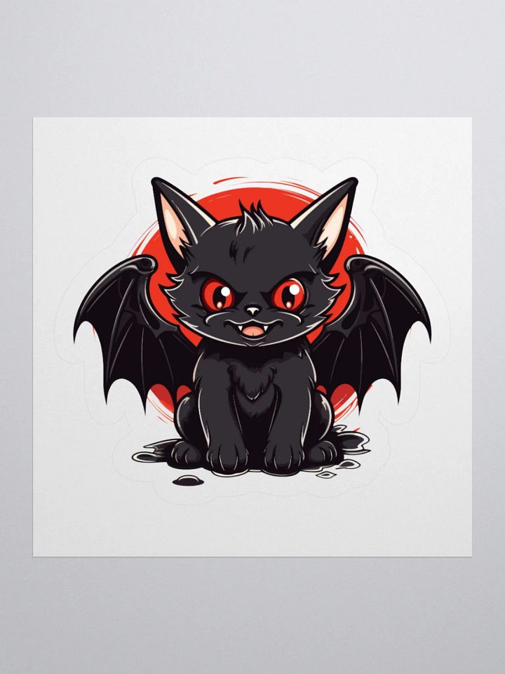 Cat Bat Halloween Funny Sticker product image (1)