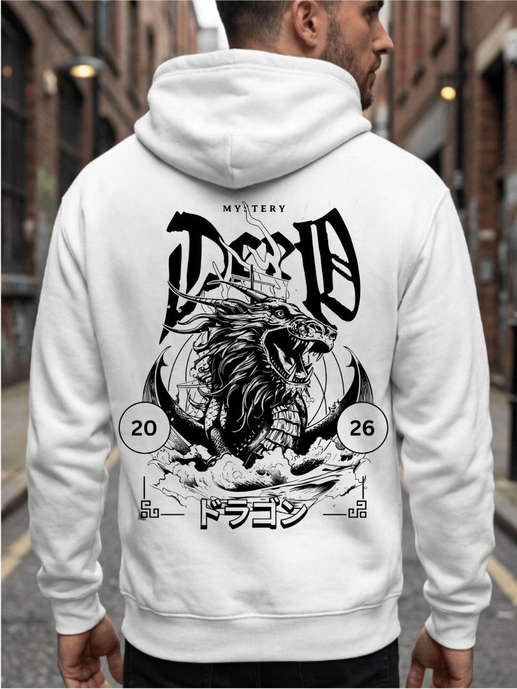 Dead Dragon- Streetwear Dark Fashion Unisex Hoodie - Premium Cotton Heritage M2580 product image (3)