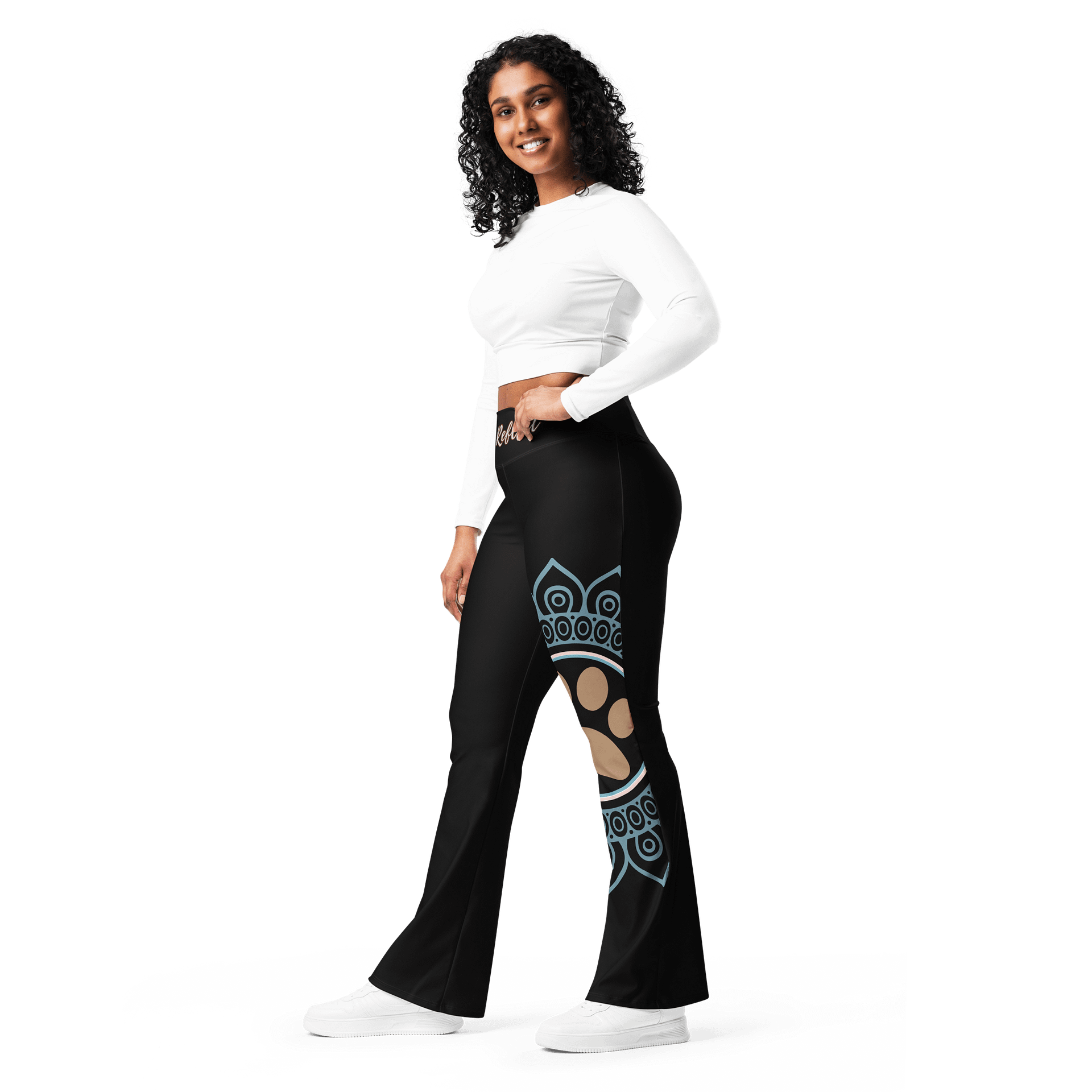 Paws and Reflect Mandala Paw Print Flare Yoga Pants product image (3)