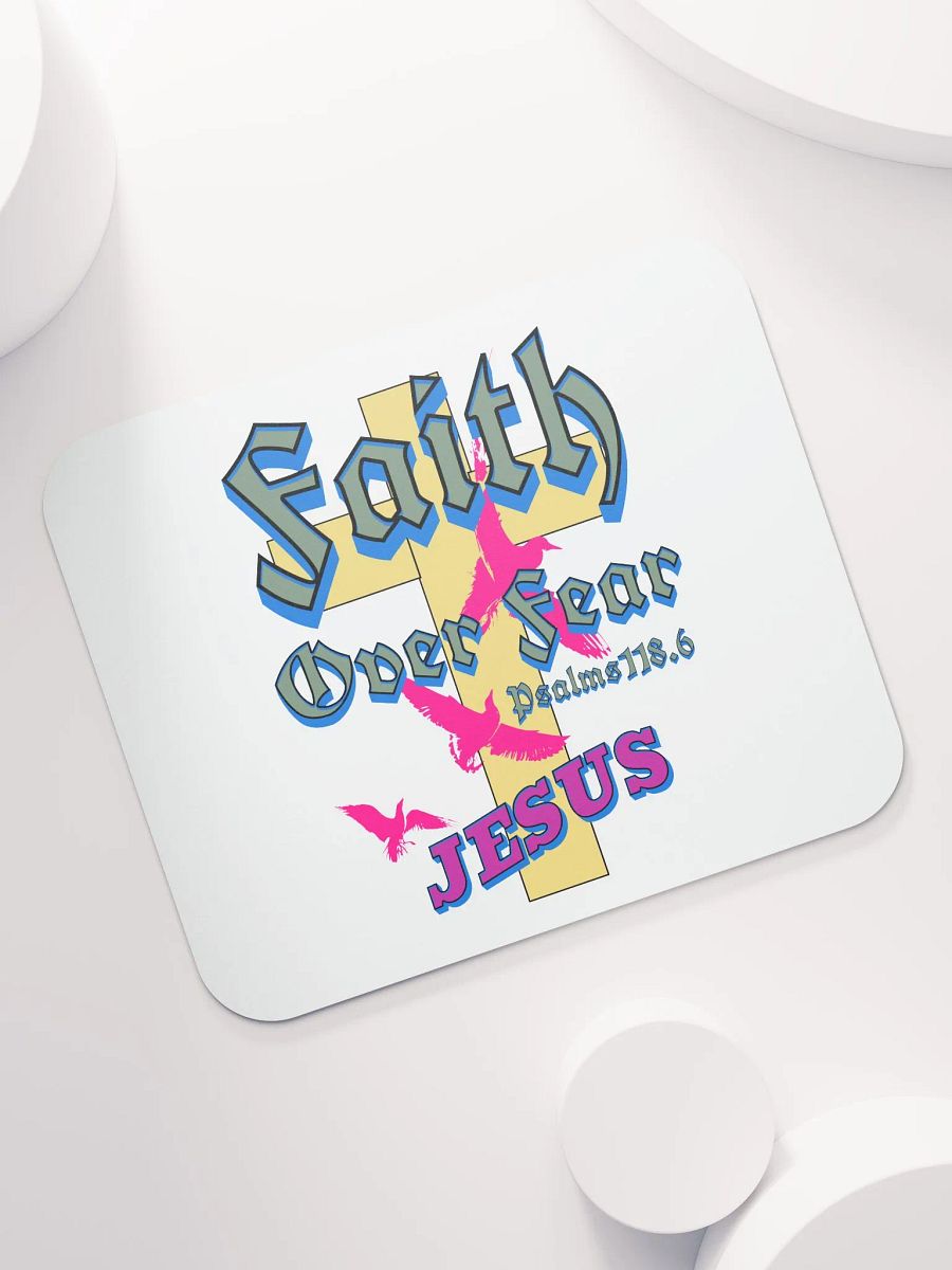 Faith Over Fear Jesus Cross Mouse Pad product image (5)
