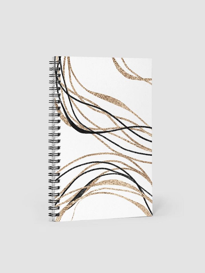 Black & Gold Swirls Line Art Spiral Notebook product image (1)