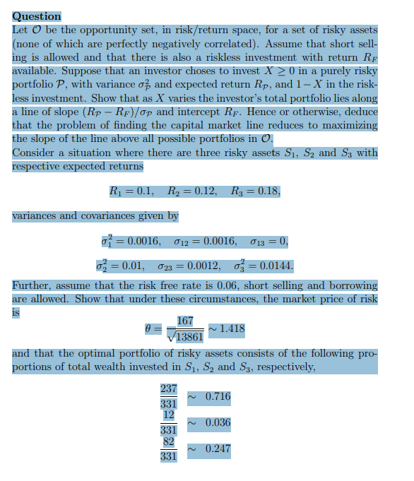 TD - Riskless and risky investments and the market price of risk product image (1)