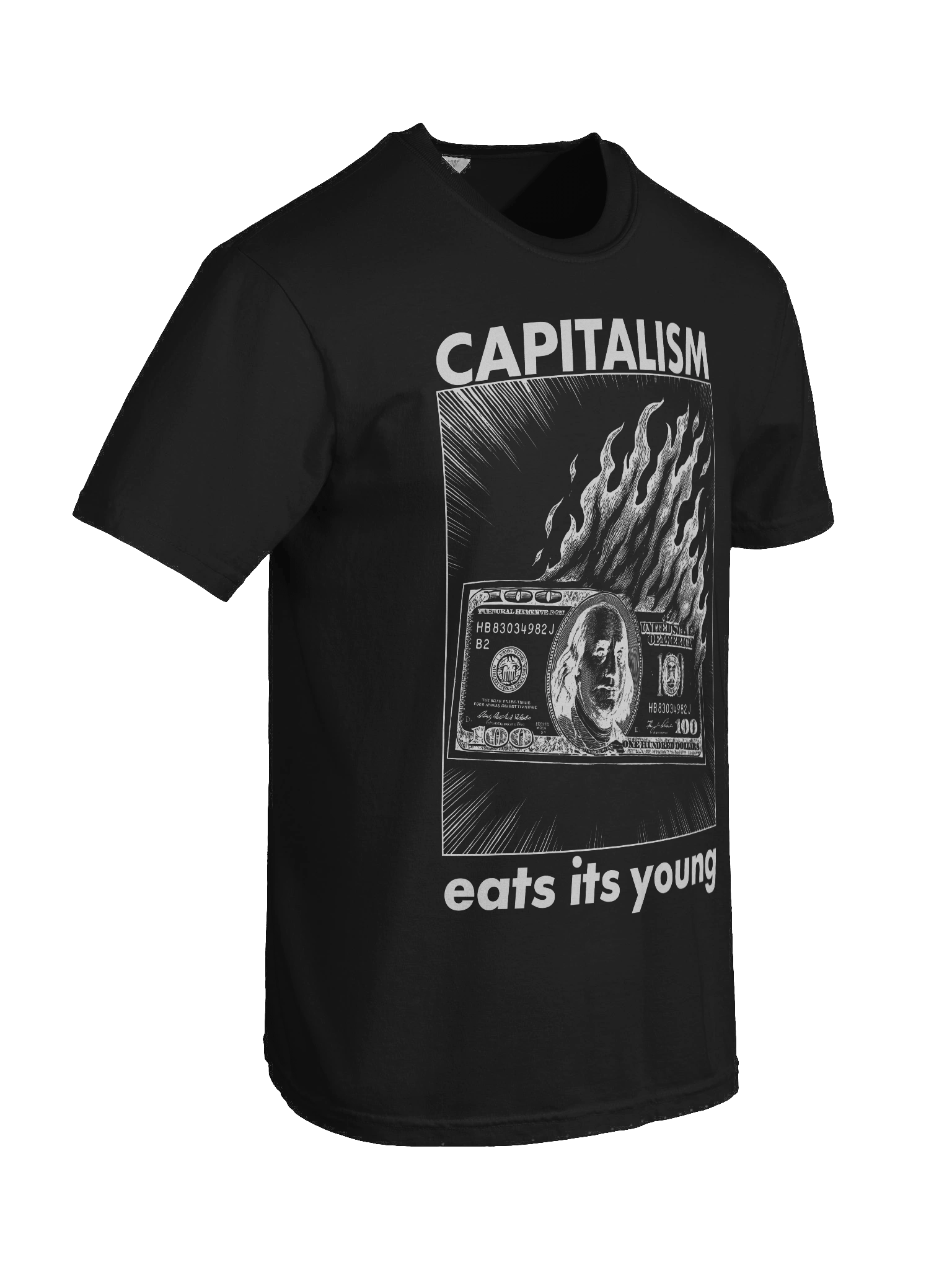Capitalism Eats its Young Dark-Mode Tee product image (5)
