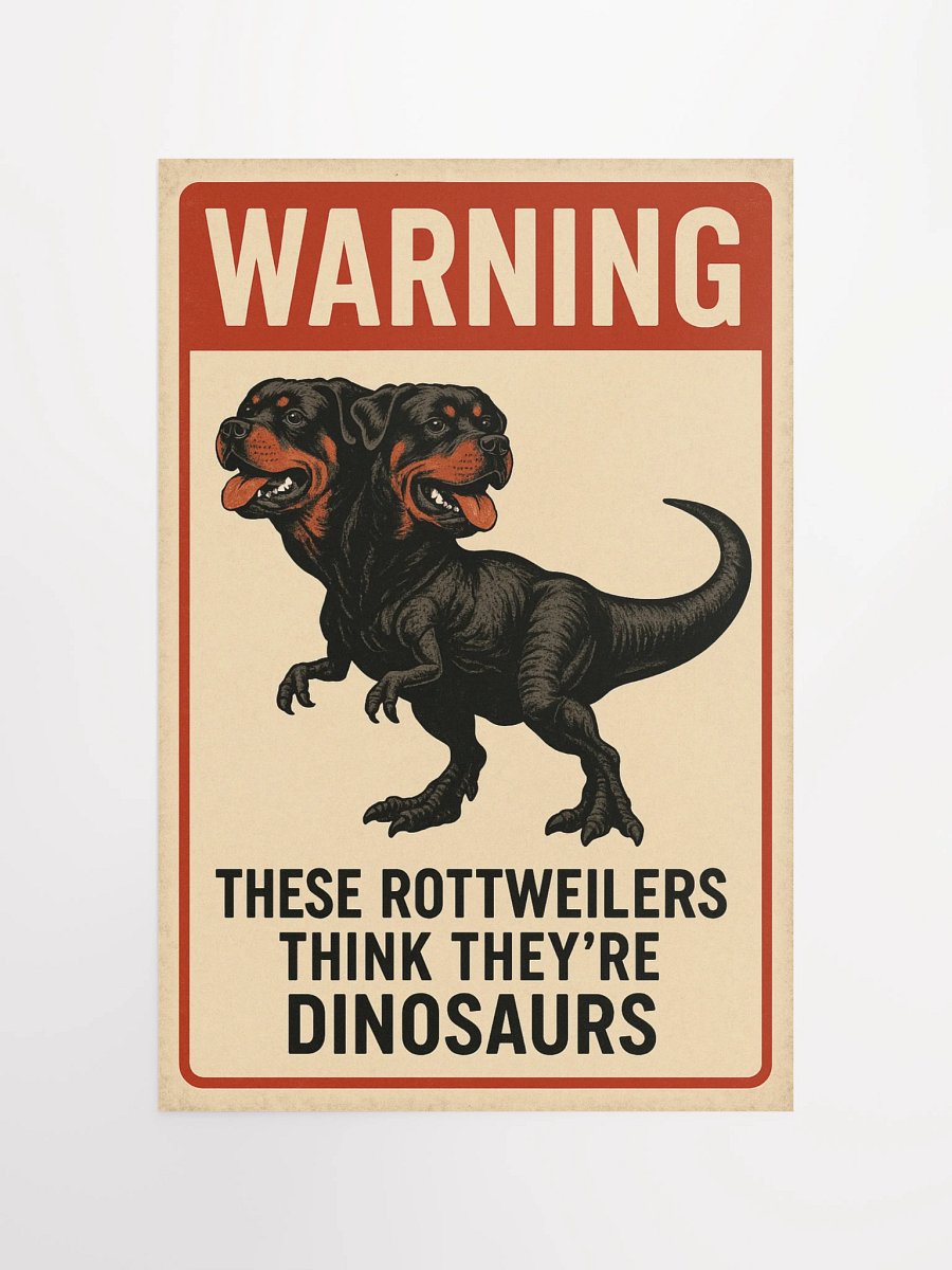 Warning: These Rottweilers Think They’re Dinosaurs Poster Print product image (11)