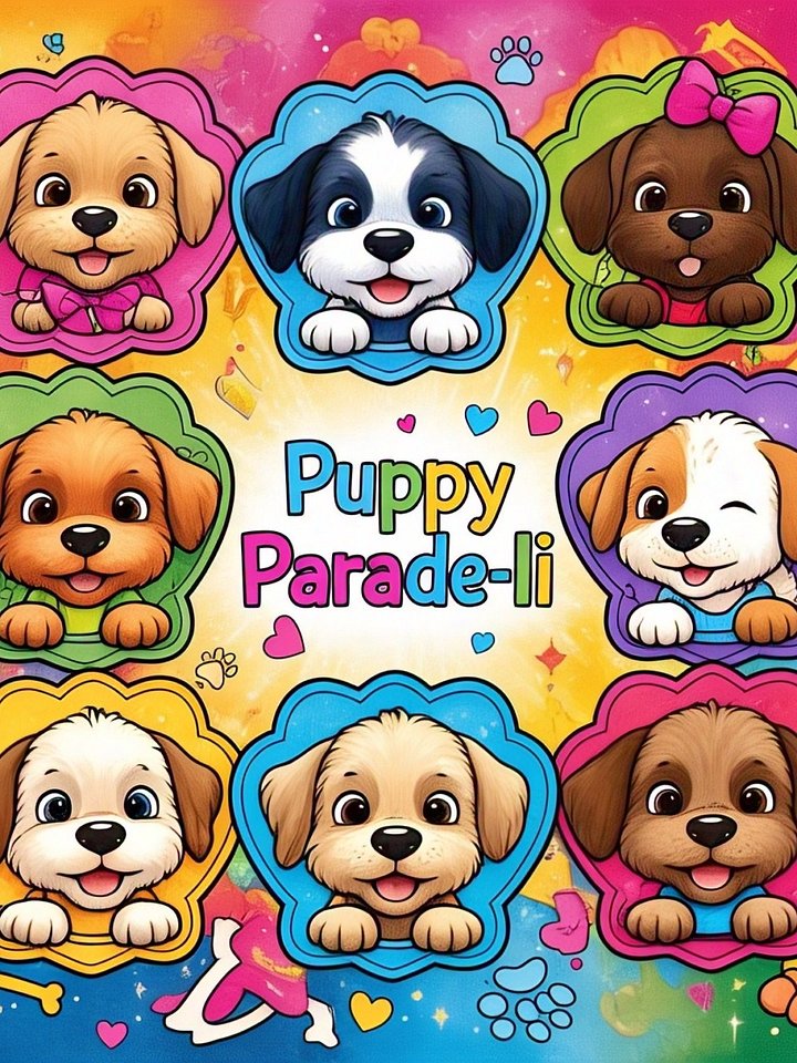 Printable Puppy Parade II Colouring Book product image (1)