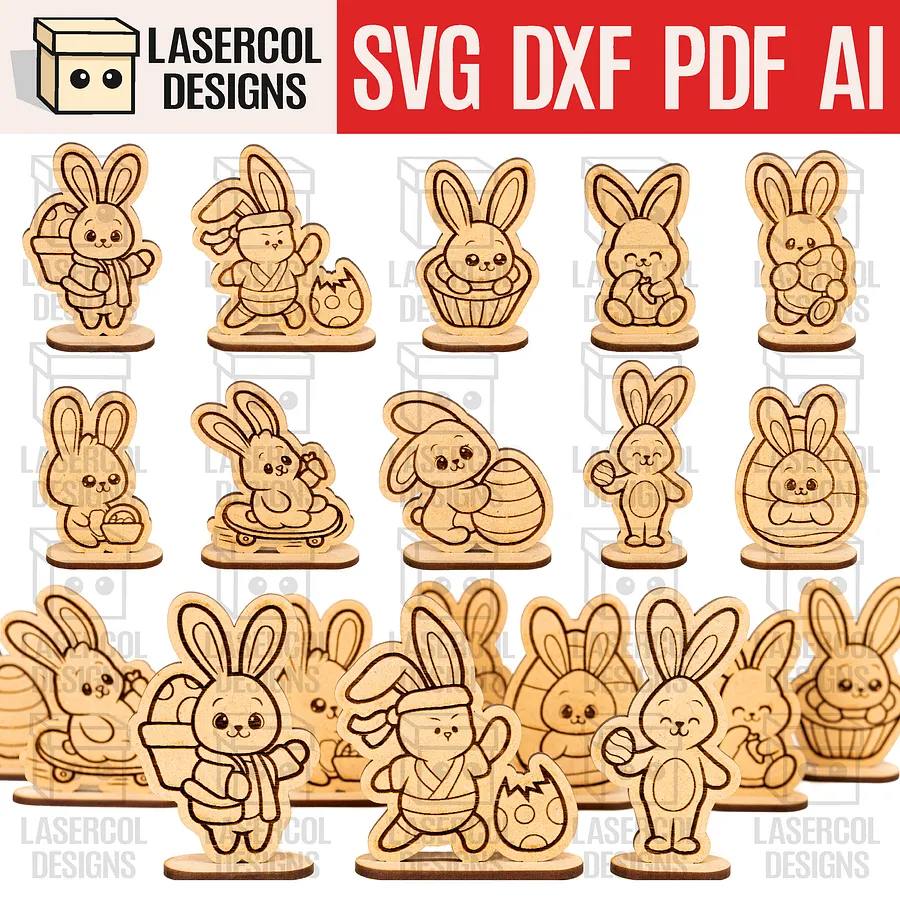 Easter Cutouts With Base Mega Bundle (+80) - Laser Cut Files product image (9)