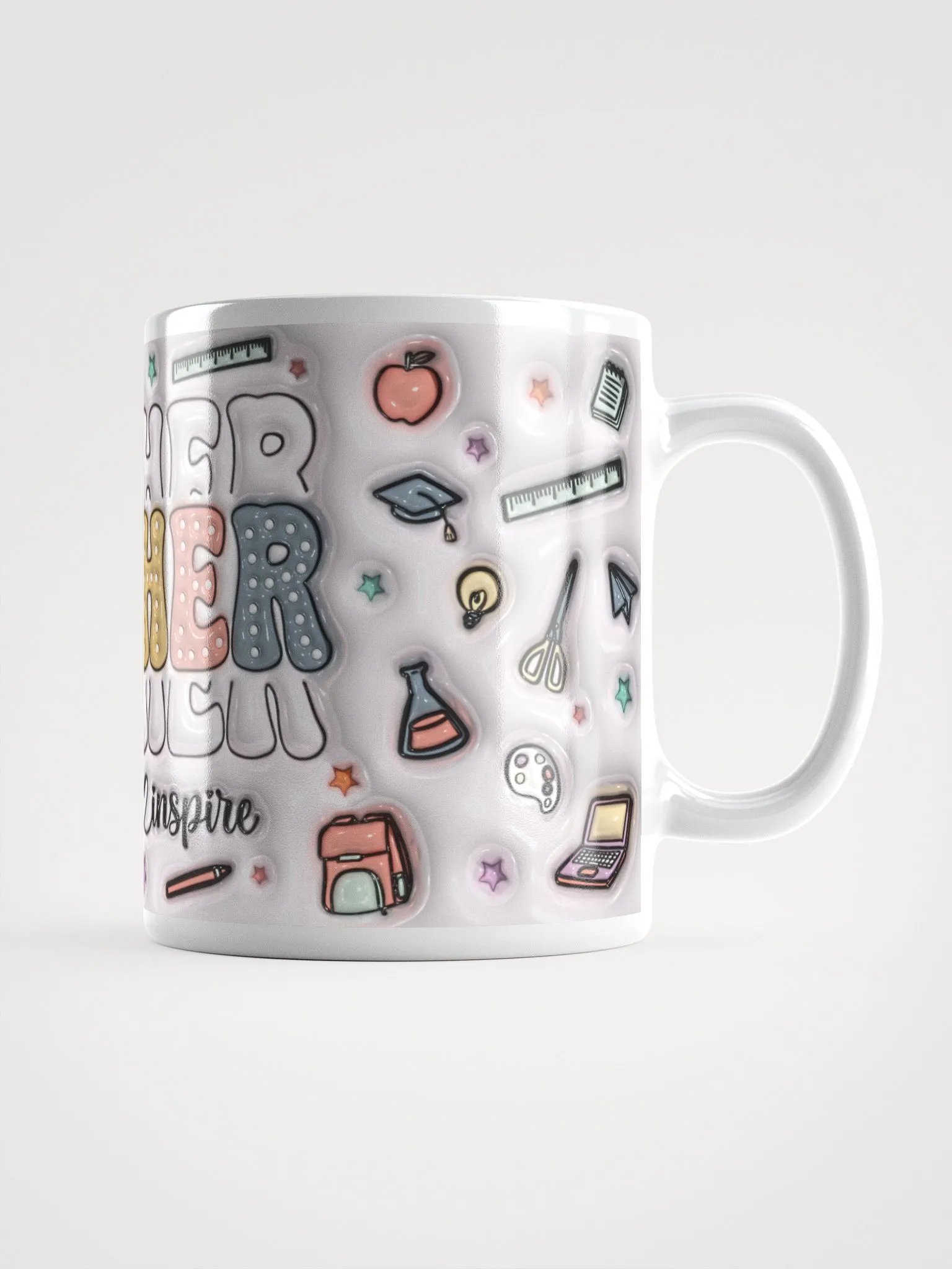 Teach Love Inspire Teacher Inflated Design Mug product image (6)