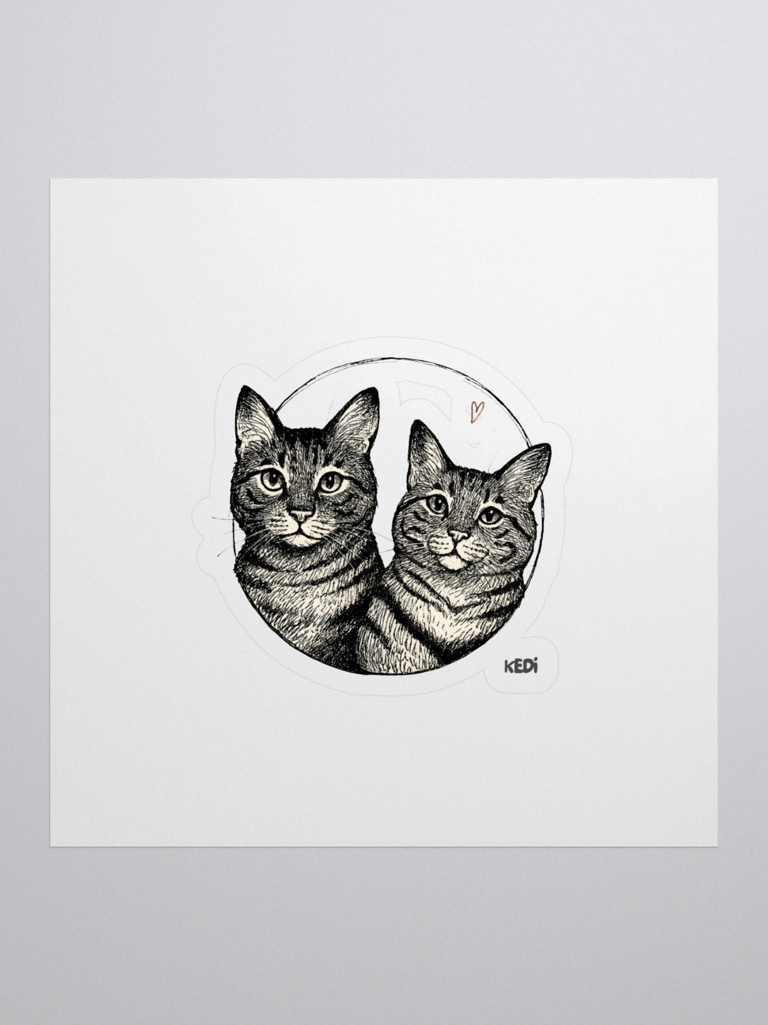 Tabby Love Kiss Cut Stickers Set product image (1)