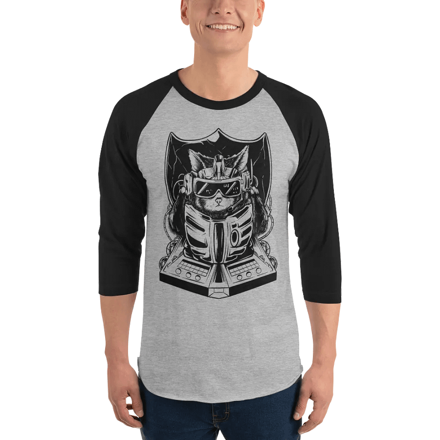 Techno Cat || Tultex Raglan Tee product image (3)