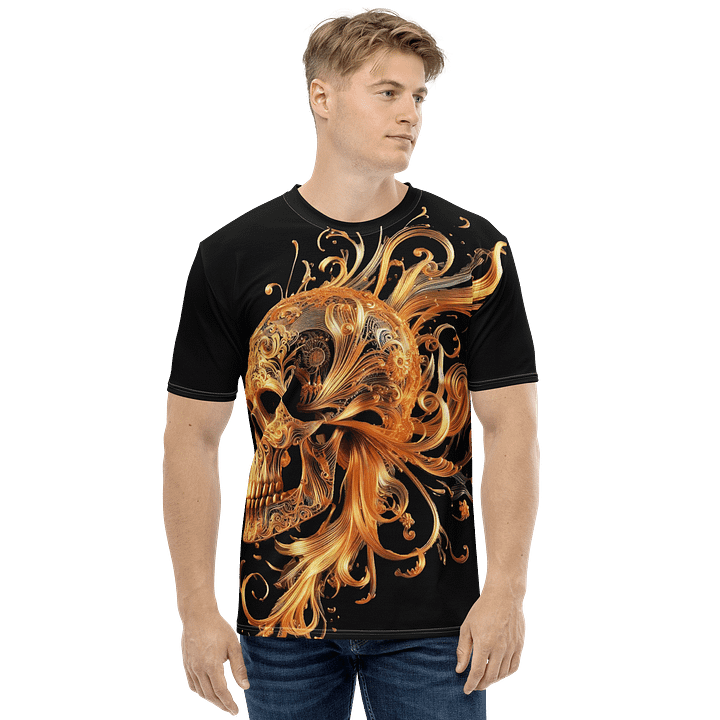 Gilded Elegance Skull All-Over T-Shirt product image (1)