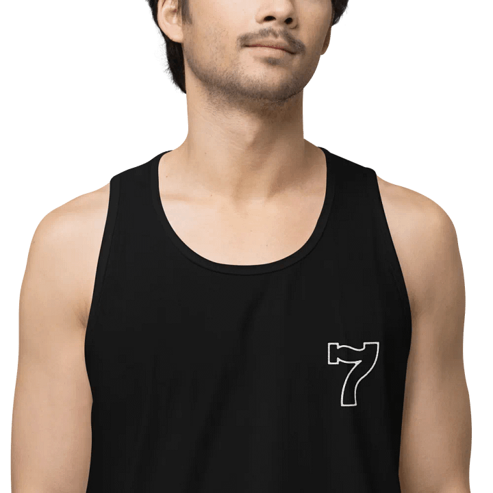 Cdog Spins 7 Black/White Embroided Tank Top product image (1)