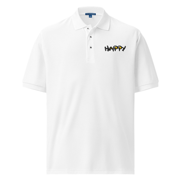 "HAPPY" Graphic Casual Polo Shirt product image (1)