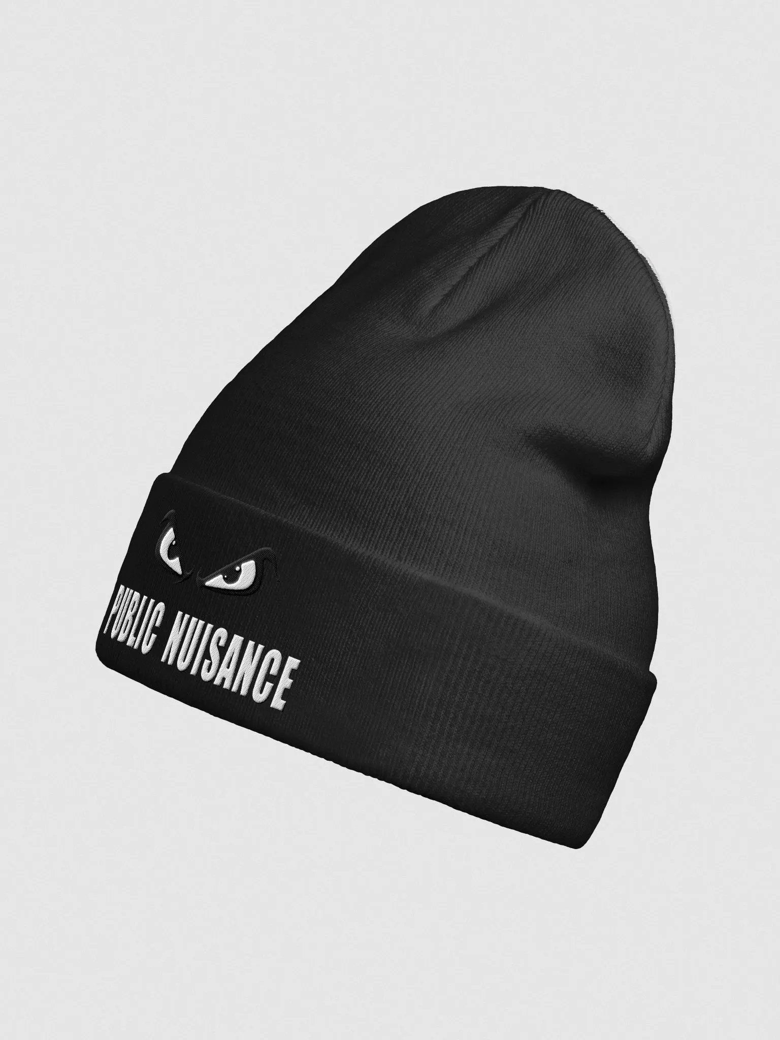 Public Nuisance White Letter Embroidered Beanie product image (2)