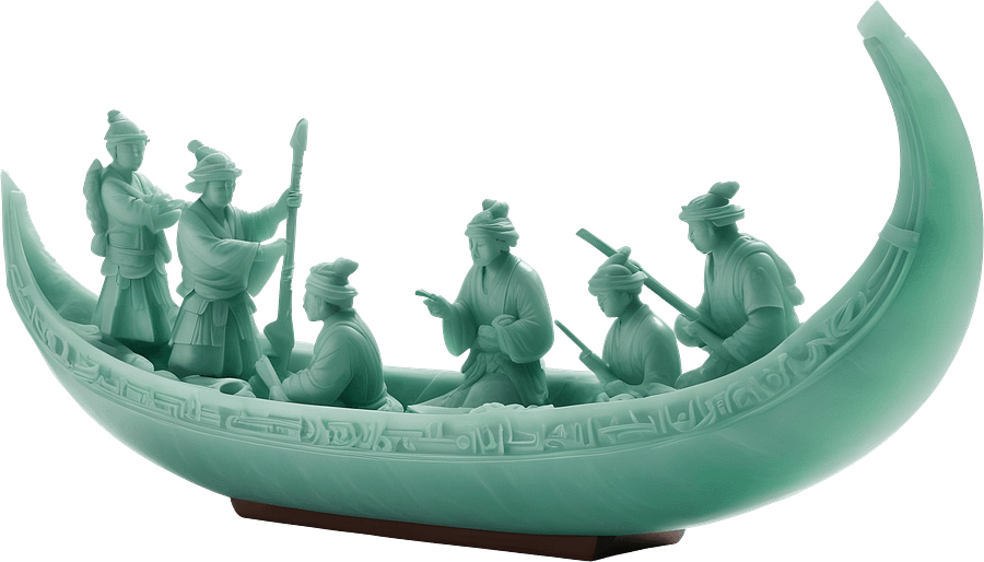 Jade Signature – Historical Jade Boat Sculpture PNG product image (1)