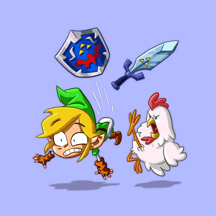 Link & Chicken Print (6x6") product image (1)