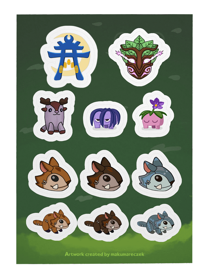 Palia Emotes Fall Set - Kiss Cut Sticker Sheet product image (1)
