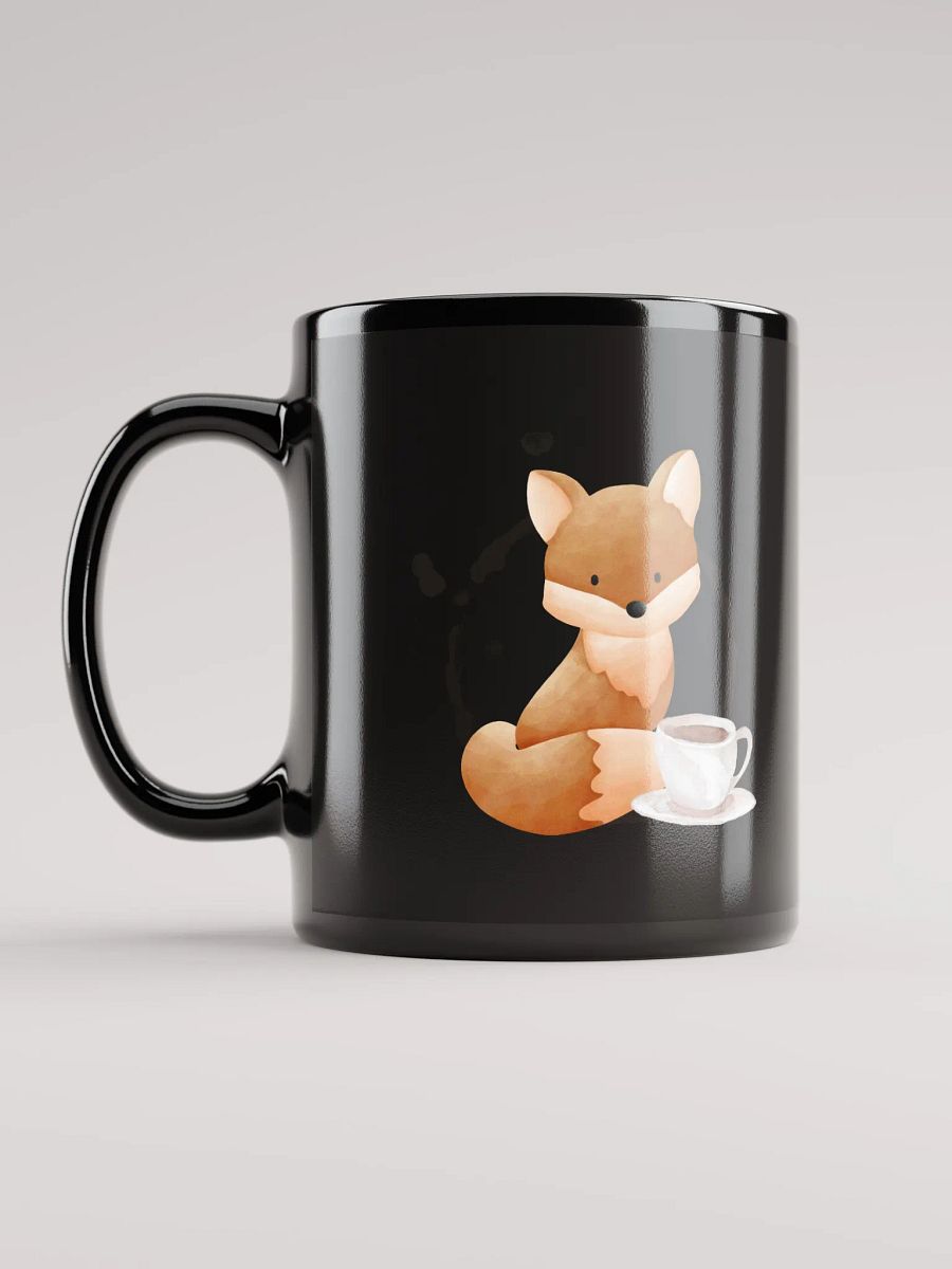 Coffee with Peach | Black Glossy Mug product image (3)