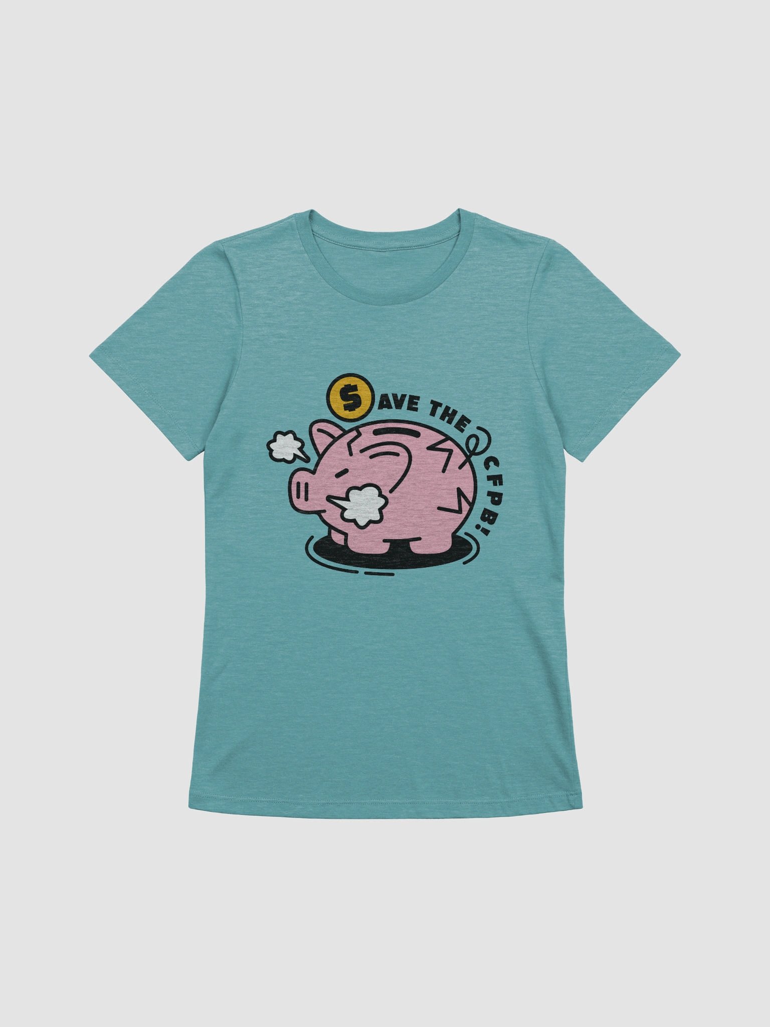 Save CFPB Piggy Bank Women's Cut T-Shirt product image (5)