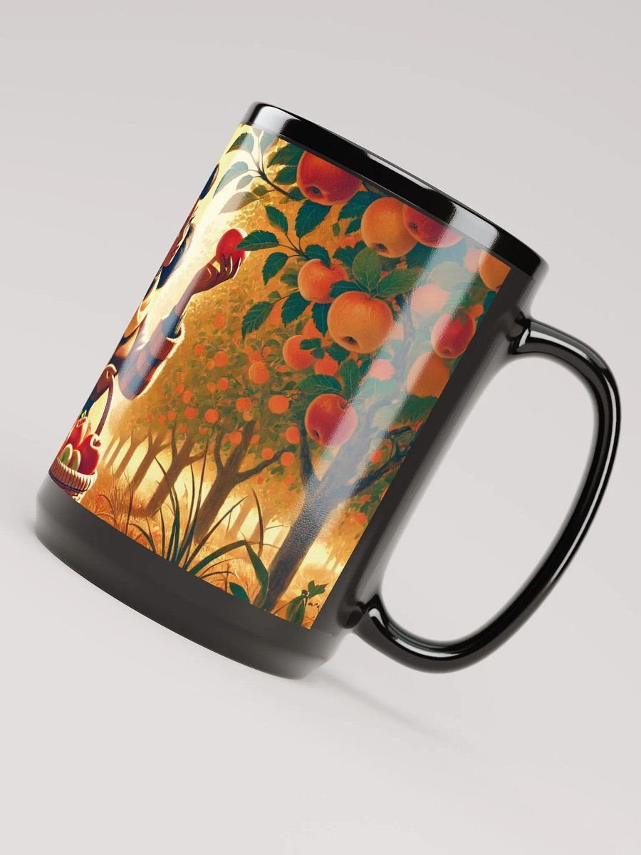 Fall Apple Harvest Coffee Cup - 15 oz Glossy Black Mug product image (5)