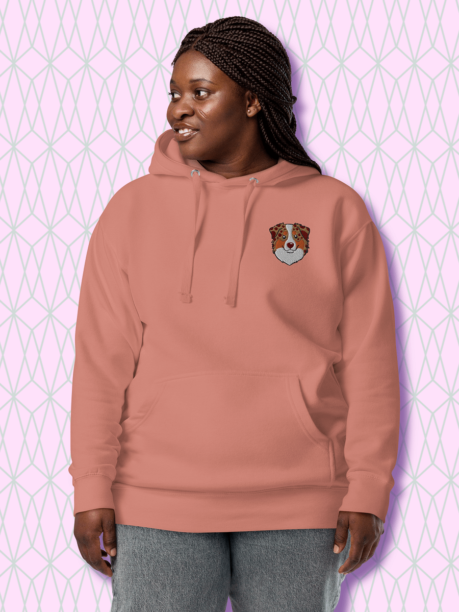 Cheerful Australia Shepherd Embroidered Unisex Hoodie product image (3)