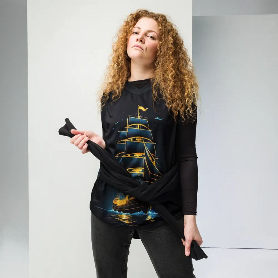 Sailing Ship Night Voyage - Unisex Print Basketball Jersey product image (5)