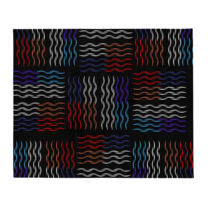 Colorful Squiggley Lines Artistic Design Throw Blanket product image (2)