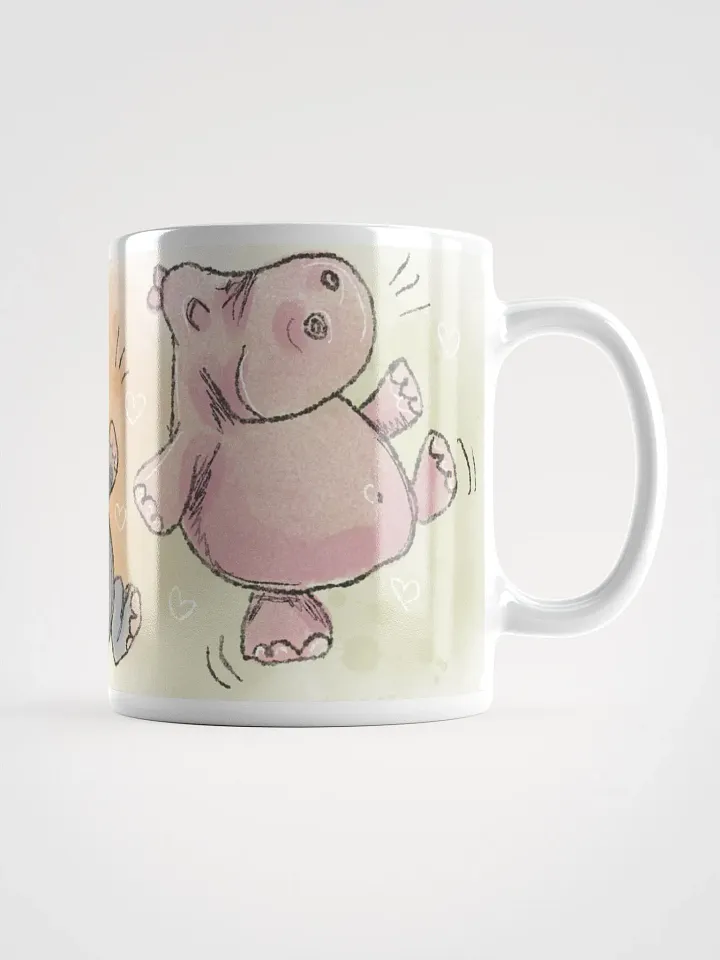 Hand Drawn Cheerful Hippo Trio Mug product image (2)