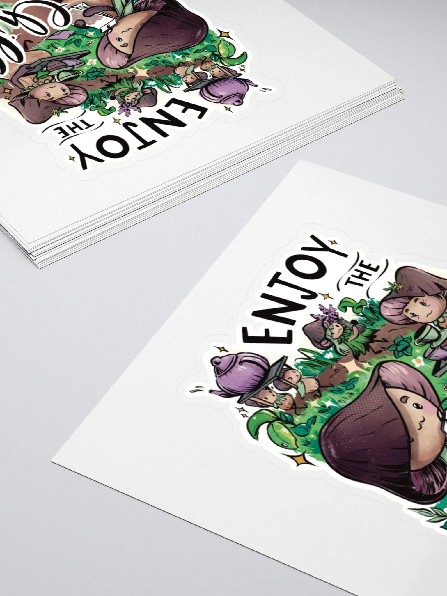 Fungus Parade Sticker - Whimsical Mushroom People for Your Collection product image (4)
