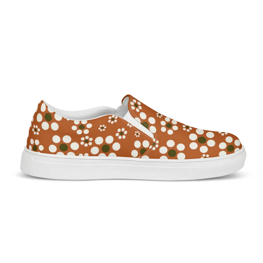 Mexican Terracotta floral Women's Canvas Slip-Ons product image (8)