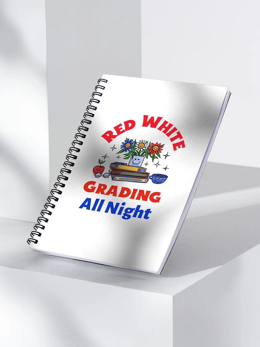 Red White All Night Spiral Notebook product image (3)