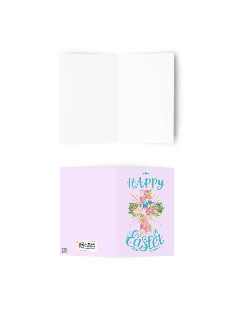 Happy Easter Floral Cross Greeting Card product image (4)