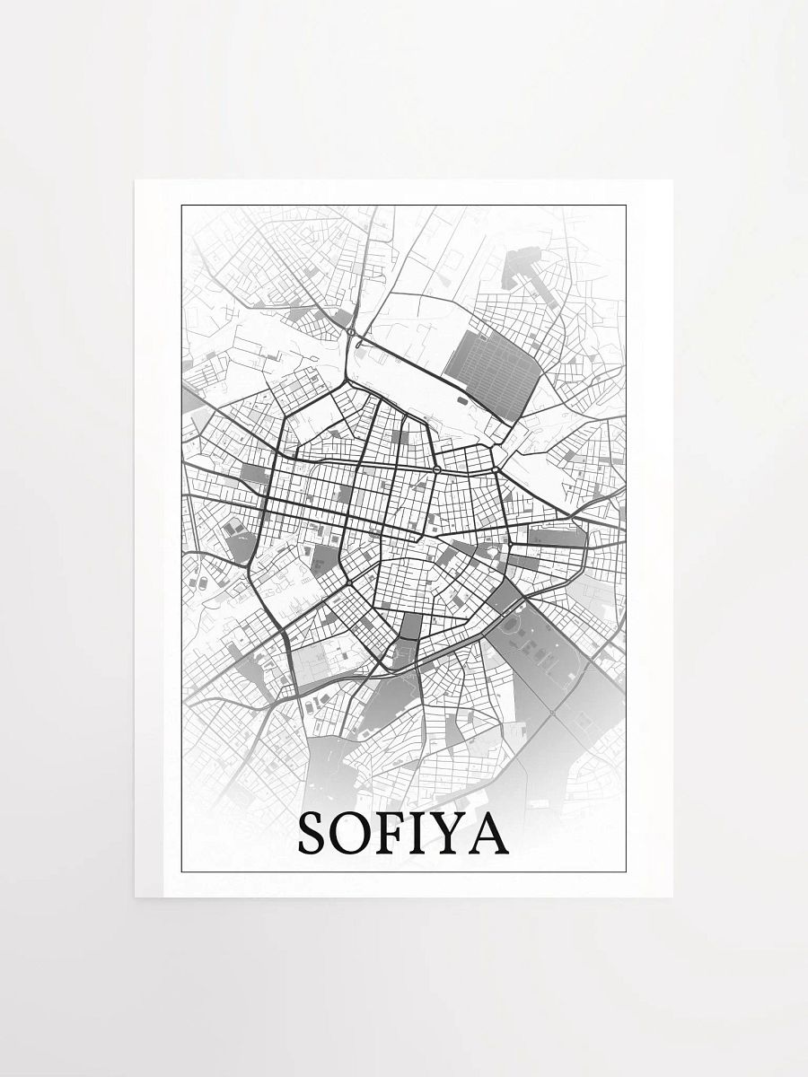 Sofiya, Bulgaria, city map print product image (2)